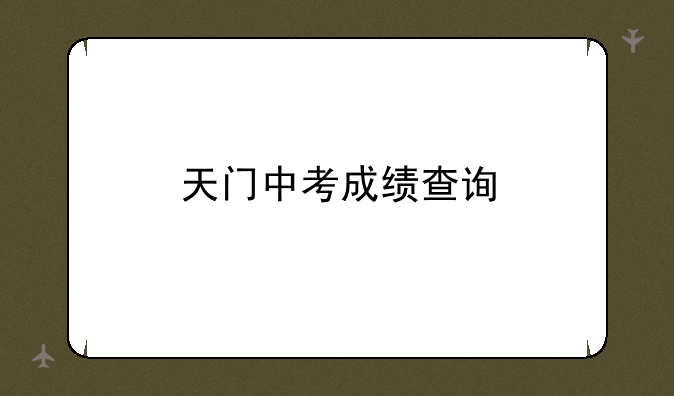 天门中考成绩查询