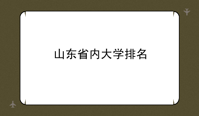 山东省内大学排名