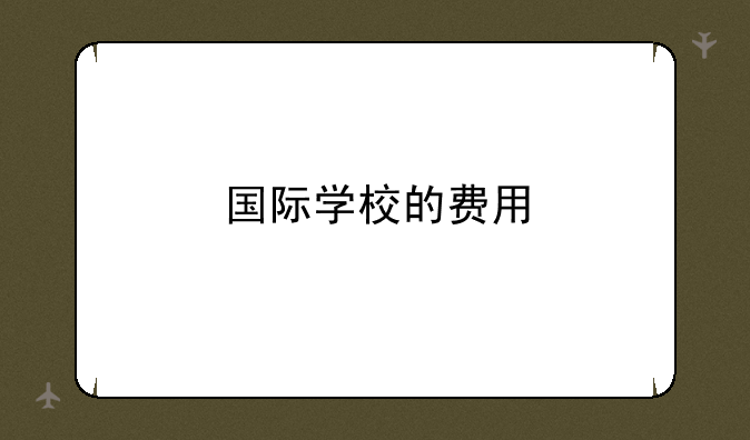 国际学校的费用
