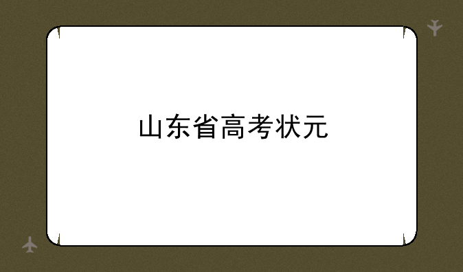 山东省高考状元