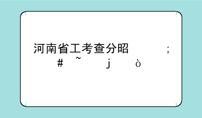 河南省工考查分是怎么查的？