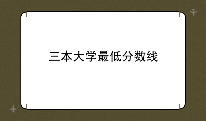 三本大学最低分数线