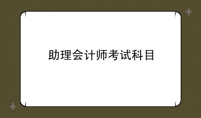 助理会计师考试科目