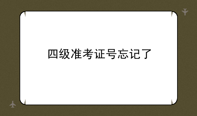 四级准考证号忘记了