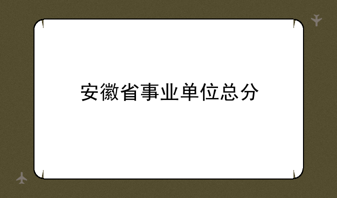安徽省事业单位总分