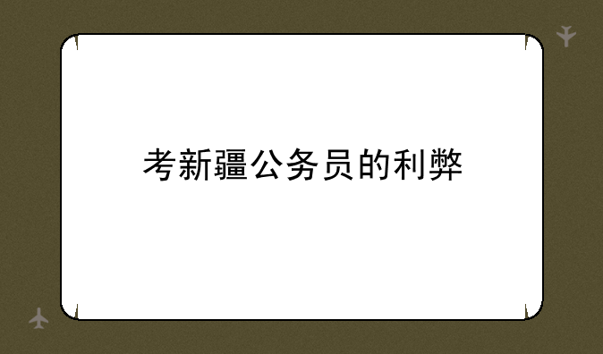 考新疆公务员的利弊