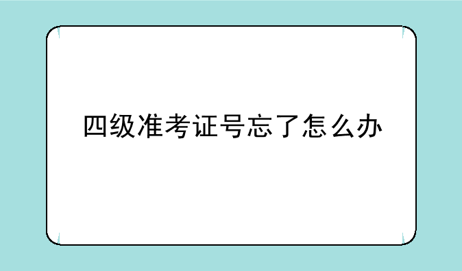 四级准考证号忘了怎么办
