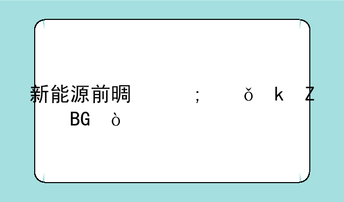 新能源前景与就业方向？