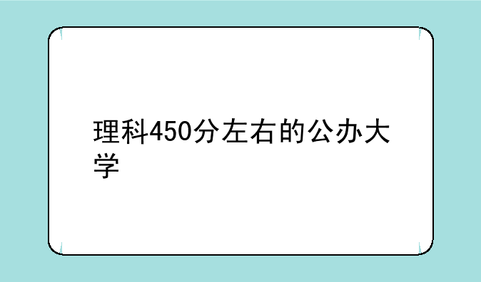 理科450分左右的公办大学