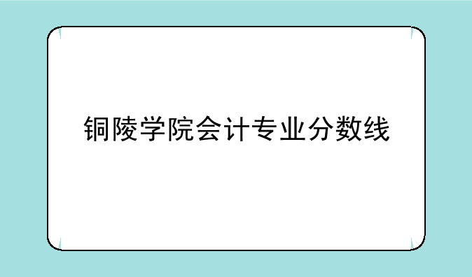铜陵学院会计专业分数线