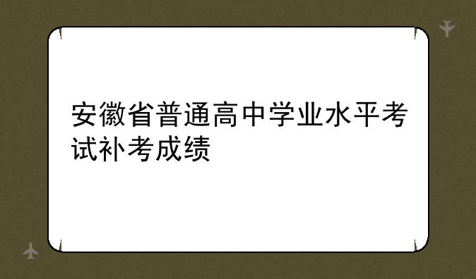 安徽省普通高中学业水平考试补考成绩