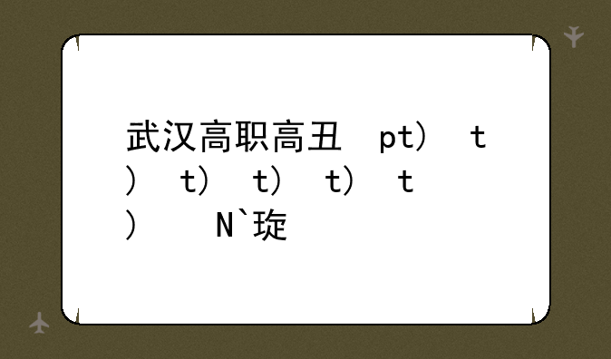 武汉高职高专学校排名