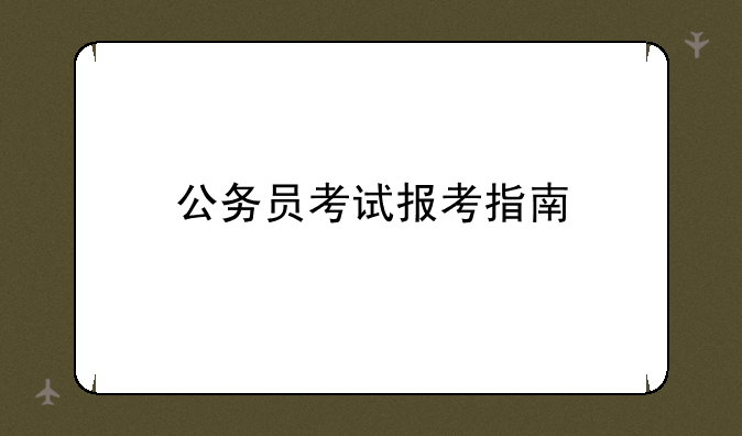 公务员考试报考指南